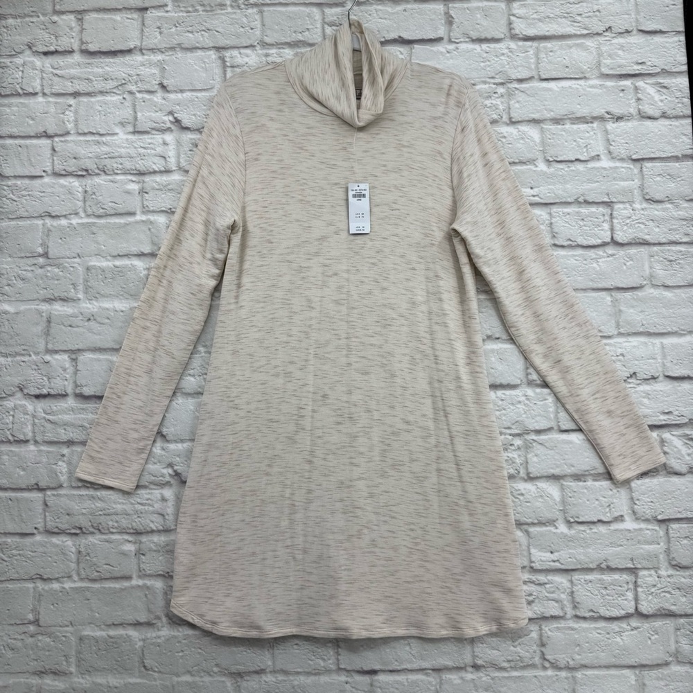 NWT Abercrombie & Fitch Heather Cream Turtleneck Mini Dress Size Large FLAWED